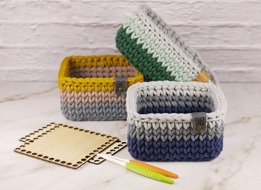 Häkelkurs - eckige Häkelkörbchen